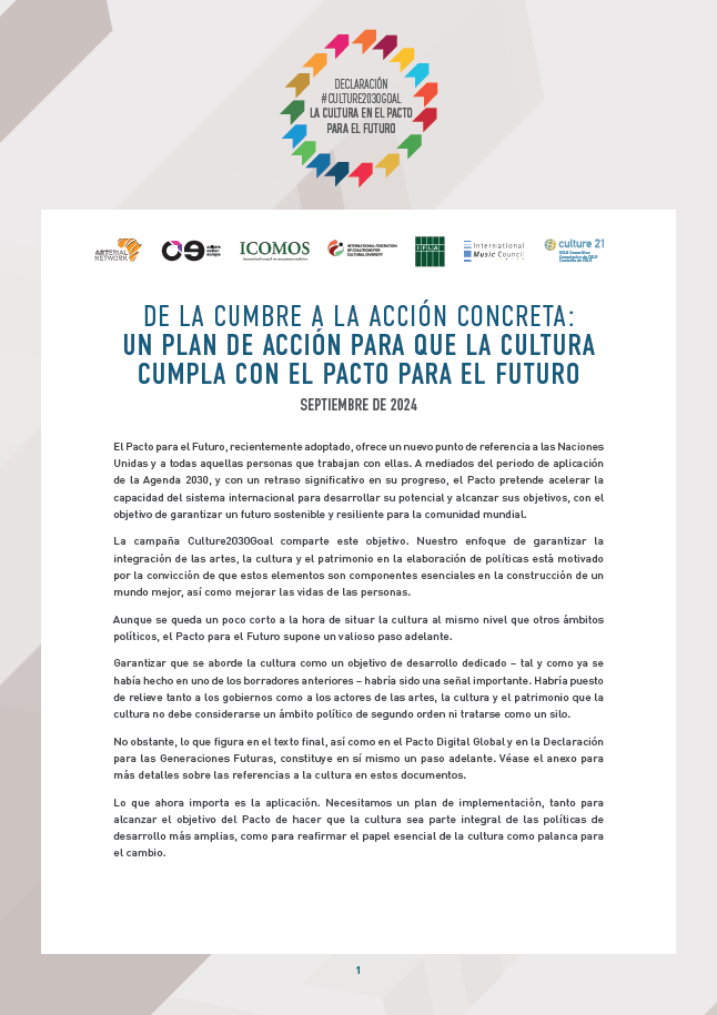 Culture en el Pacto para el Futuro 